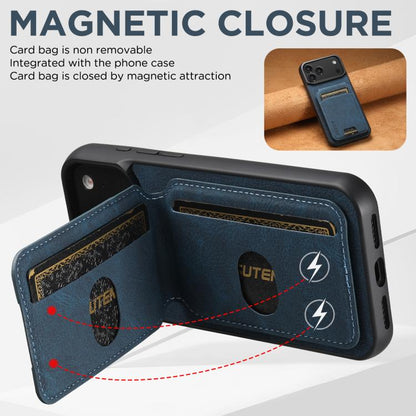 For iPhone 17 Pro Max Suteni H02 Litchi Leather Card Wallet Stand Back Phone Case(Blue) - iPhone 17 Pro Max Cases by Suteni | Online Shopping UK | buy2fix