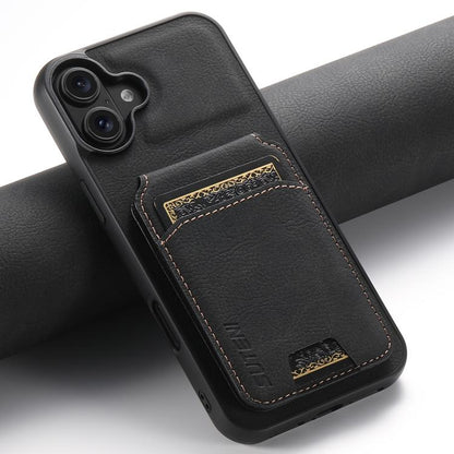 For iPhone 17 Suteni H02 Litchi Leather Card Wallet Stand Back Phone Case(Black) - iPhone 17 Cases by Suteni | Online Shopping UK | buy2fix