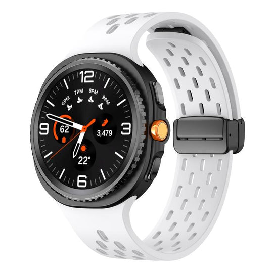 For Galaxy Watch9 / 8 / 8 Classic Mesh Magnetic Silicone Watch Band(White)