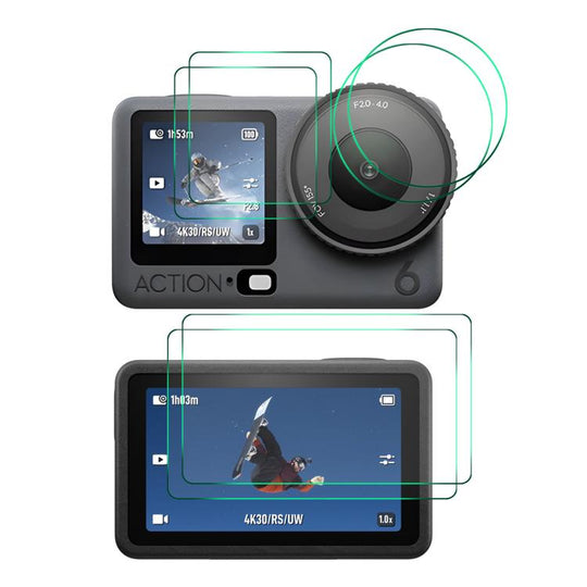 For DJI Osmo Action 6 2 Set ENKAY Hat-Prince 0.2mm 9H Tempered Glass Screen Protector Watch Film