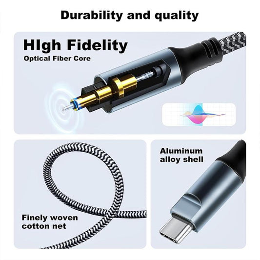 3m JUNSUNMAY Male USB Type-C to Male Toslink Optical Audio SPDIF Cable - USB Cable by JUNSUNMAY | Online Shopping UK | buy2fix