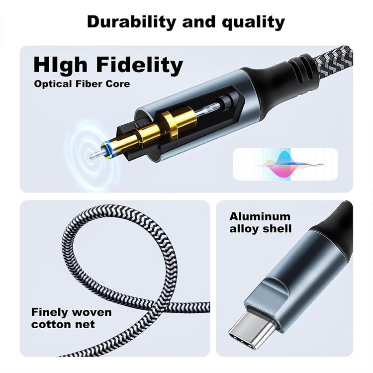 4.5m JUNSUNMAY Male USB Type-C to Male Toslink Optical Audio SPDIF Cable - USB Cable by JUNSUNMAY | Online Shopping UK | buy2fix