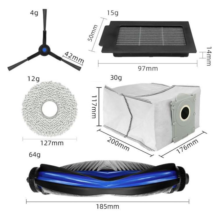 JUNSUNMAY 16pcs/Set Sweeper Replacement Parts Kit for Ecovacs Deebot T50 Pro / T50 Max / T50 Omni - For ECOVACS Accessories by JUNSUNMAY | Online Shopping UK | buy2fix