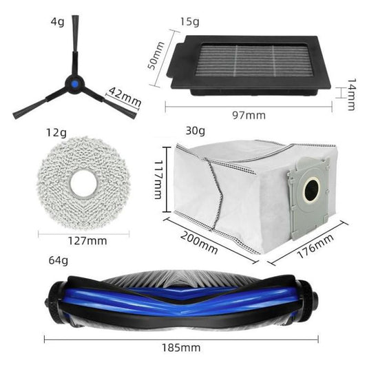 JUNSUNMAY 16pcs/Set Sweeper Replacement Parts Kit for Ecovacs Deebot T50 Pro / T50 Max / T50 Omni - For ECOVACS Accessories by JUNSUNMAY | Online Shopping UK | buy2fix