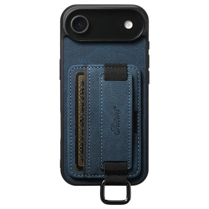 For iPhone Air Suteni H13 Litchi Leather Wrist Strap Wallet Back Phone Case(Blue) - iPhone Air Cases by Suteni | Online Shopping UK | buy2fix