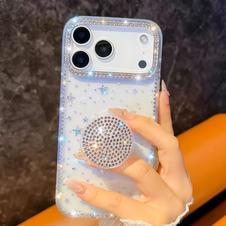 For iPhone Air Diamond Glitter Diamond Round Holder Phone Case(Light Pink) - iPhone Air Cases by buy2fix | Online Shopping UK | buy2fix