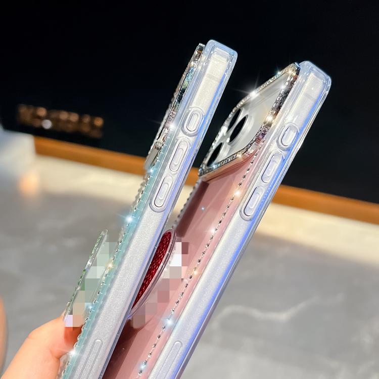 For iPhone Air Diamond Glitter Diamond Round Holder Phone Case(Light Green) - iPhone Air Cases by buy2fix | Online Shopping UK | buy2fix