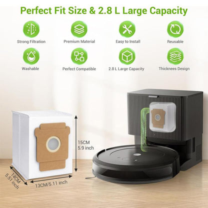 JUNSUNMAY 6pcs Robot Cleaner Non-woven Fabrics Dust Bag for iRobot Roomba Plus 405 / 505 Combo - For iRobot Accessories by JUNSUNMAY | Online Shopping UK | buy2fix