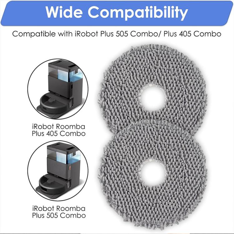 JUNSUNMAY 4pcs Washable Mop Pads Replacement for iRobot Roomba Plus 405 / 505 Combo - For iRobot Accessories by JUNSUNMAY | Online Shopping UK | buy2fix
