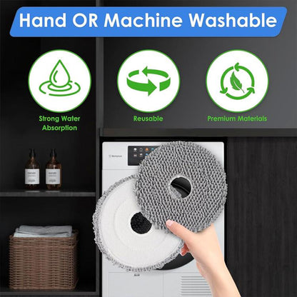 JUNSUNMAY 4pcs Washable Mop Pads Replacement for iRobot Roomba Plus 405 / 505 Combo - For iRobot Accessories by JUNSUNMAY | Online Shopping UK | buy2fix