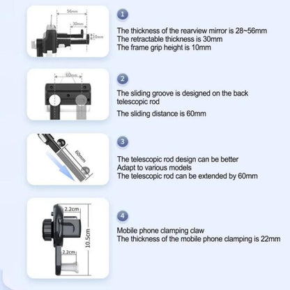 H256 360 Degree Rotation Cellphone Navigation Bracket Car Rearview Mirror Phone Holder - Universal Car Holders by buy2fix | Online Shopping UK | buy2fix