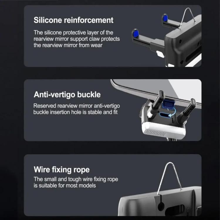 H256 360 Degree Rotation Cellphone Navigation Bracket Car Rearview Mirror Phone Holder - Universal Car Holders by buy2fix | Online Shopping UK | buy2fix