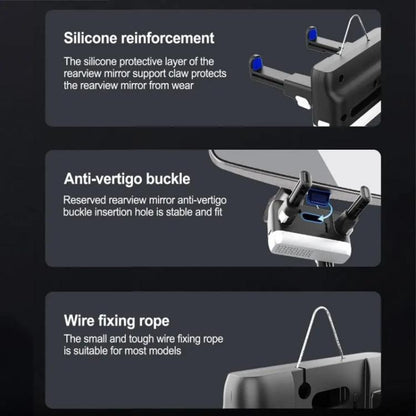 H256 360 Degree Rotation Cellphone Navigation Bracket Car Rearview Mirror Phone Holder - Universal Car Holders by buy2fix | Online Shopping UK | buy2fix