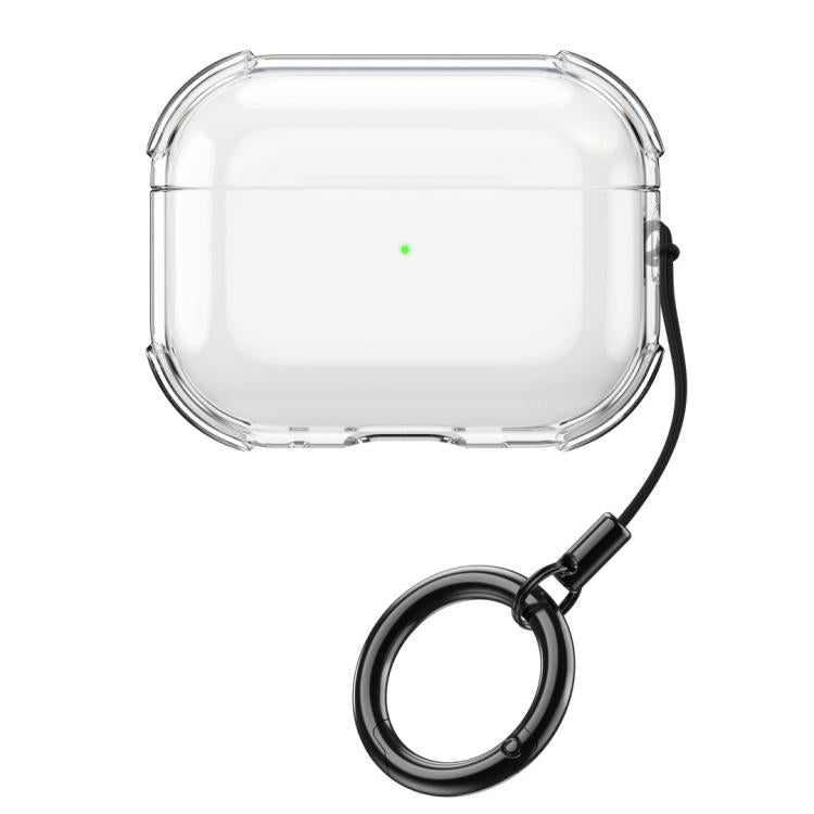 For AirPods Pro 3 Simple Transparent Soft Shell TPU Earphone Protective Cover  with Ring Rope(Transparent) - For AirPods Pro 3 by buy2fix | Online Shopping UK | buy2fix
