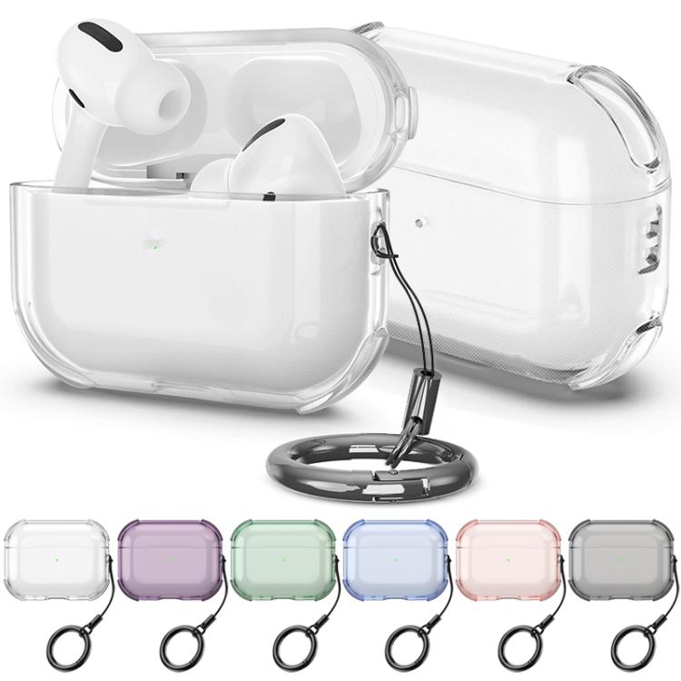 For AirPods Pro 3 Simple Transparent Soft Shell TPU Earphone Protective Cover  with Ring Rope(Transparent) - For AirPods Pro 3 by buy2fix | Online Shopping UK | buy2fix