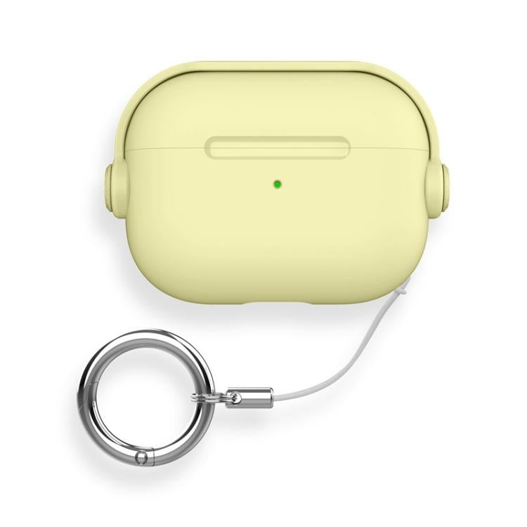 For AirPods Pro 3 Lock TPU Hybrid PC Earphone Protective Cover with Ring Rope(Wheat Straw Yellow) - For AirPods Pro 3 by buy2fix | Online Shopping UK | buy2fix