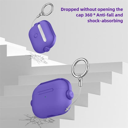 For AirPods Pro 3 Lock TPU Hybrid PC Earphone Protective Cover with Ring Rope(Wheat Straw Yellow) - For AirPods Pro 3 by buy2fix | Online Shopping UK | buy2fix