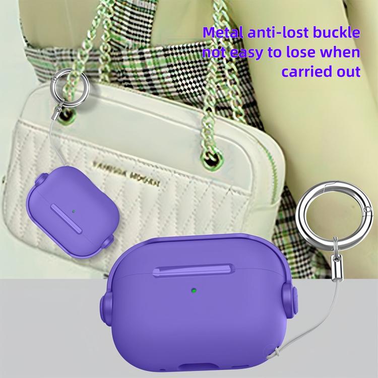 For AirPods Pro 3 Lock TPU Hybrid PC Earphone Protective Cover with Ring Rope(Wheat Straw Yellow) - For AirPods Pro 3 by buy2fix | Online Shopping UK | buy2fix