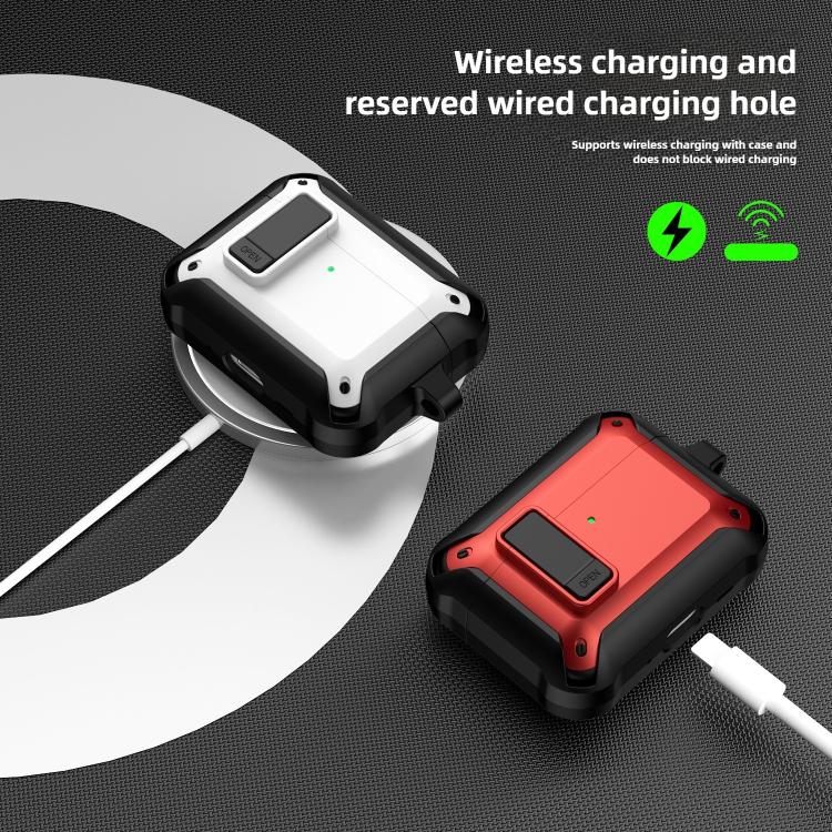 For AirPods Pro 3 Lock TPU Hybrid PC Earphone Protective Cover(White) - For AirPods Pro 3 by buy2fix | Online Shopping UK | buy2fix