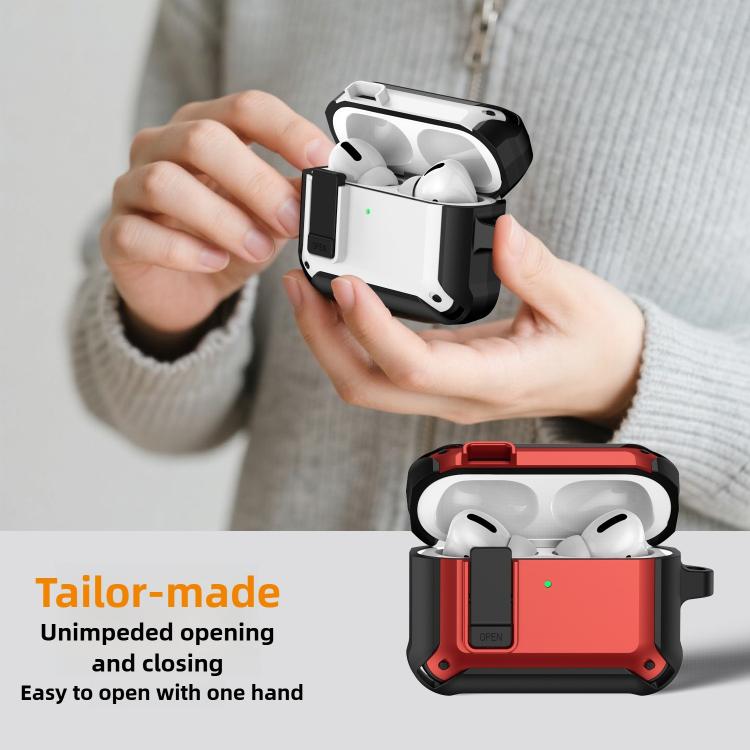 For AirPods Pro 3 Lock TPU Hybrid PC Earphone Protective Cover(White) - For AirPods Pro 3 by buy2fix | Online Shopping UK | buy2fix