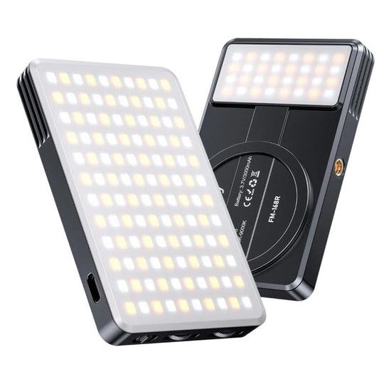 JMARY FM-168R Dual Color Temperature 160 LED Beads Portable Magnetic Phone Fill Light(Black)