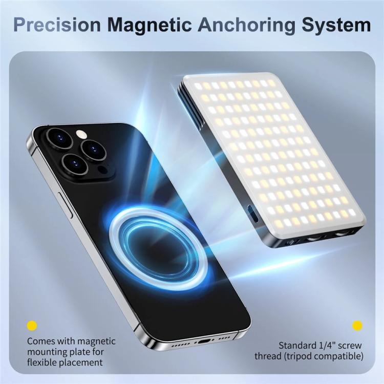 JMARY FM-168R Dual Color Temperature 160 LED Beads Portable Magnetic Phone Fill Light(Black) -  by Jmary | Online Shopping UK | buy2fix
