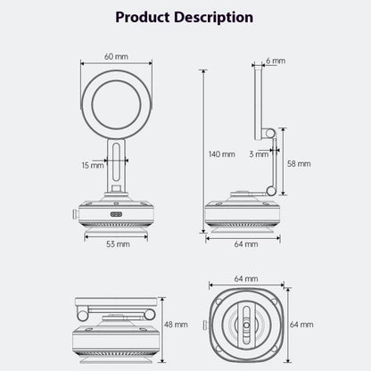 X74 Car Dashboard Electric Vacuum Suction Cup Magnetic Phone Holder - Universal Car Holders by buy2fix | Online Shopping UK | buy2fix