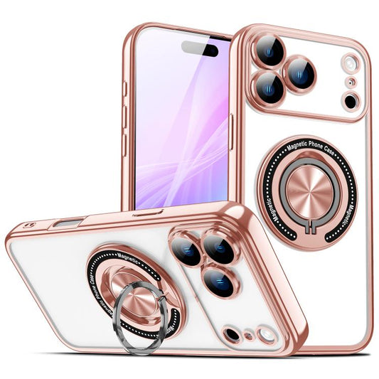 For iPhone 17 Pro Max Colorful 360 Invisible Ring MagSafe Phone Case(Pink) - iPhone 17 Pro Max Cases by buy2fix | Online Shopping UK | buy2fix