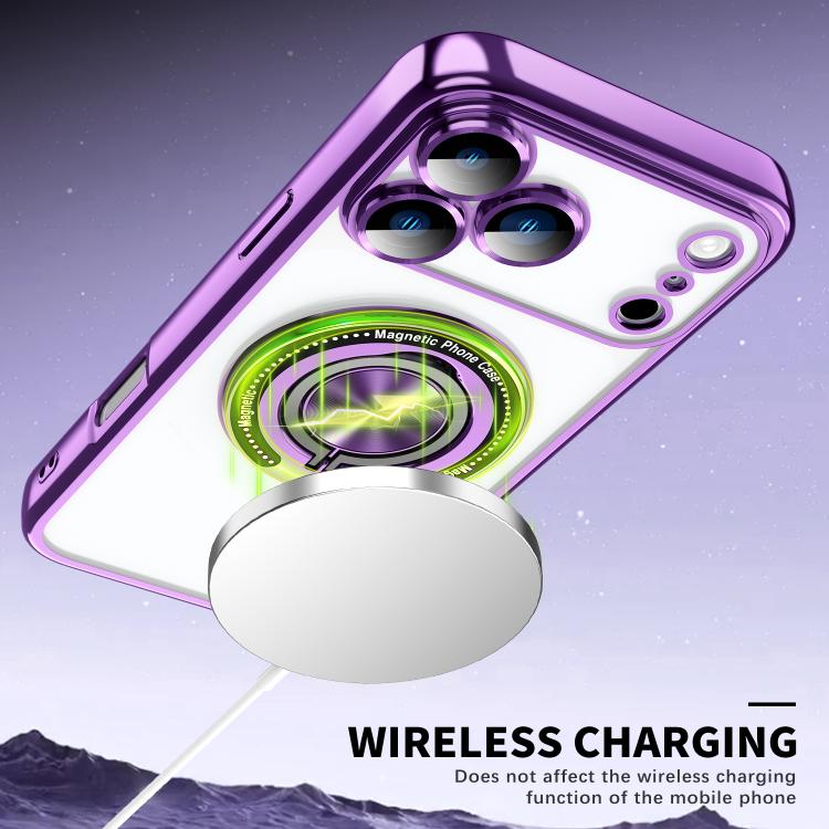 For iPhone 17 Pro Max Colorful 360 Invisible Ring MagSafe Phone Case(Purple) - iPhone 17 Pro Max Cases by buy2fix | Online Shopping UK | buy2fix
