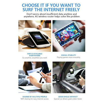 A50 Support 8 Devices Portable SIM Card 4G WiFi Router Rechargeable Time Display Router - 4G Mobile Wifi by buy2fix | Online Shopping UK | buy2fix