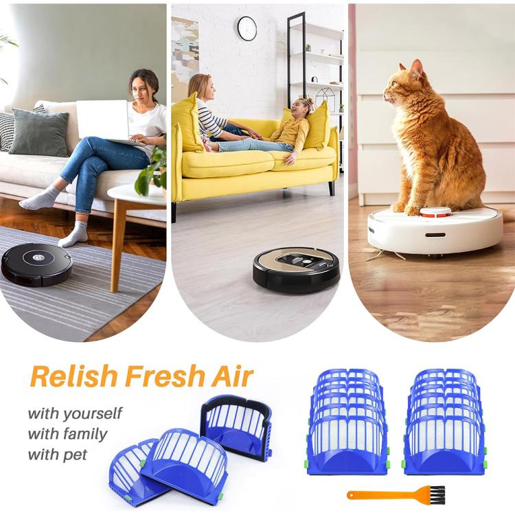 JUNSUNMAY 4pcs Sweeper Clean Filter with Brush for iRobot Roomba 600 Series - For iRobot Accessories by JUNSUNMAY | Online Shopping UK | buy2fix