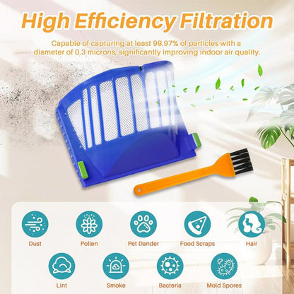 JUNSUNMAY 4pcs Sweeper Clean Filter with Brush for iRobot Roomba 600 Series - For iRobot Accessories by JUNSUNMAY | Online Shopping UK | buy2fix