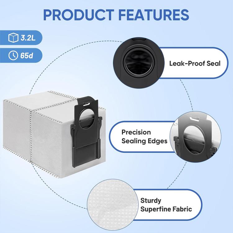 JUNSUNMAY 6pcs Robot Cleaner Non-woven Fabrics Dust Bag for Dreame X40 Ultra / X30 Ultra - Other Accessories by JUNSUNMAY | Online Shopping UK | buy2fix