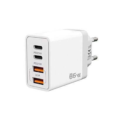 TE-PD44 Dual USB-A Dual Type-C 4-port Mobile Phone Charger EU Plug - USB Charger by buy2fix | Online Shopping UK | buy2fix