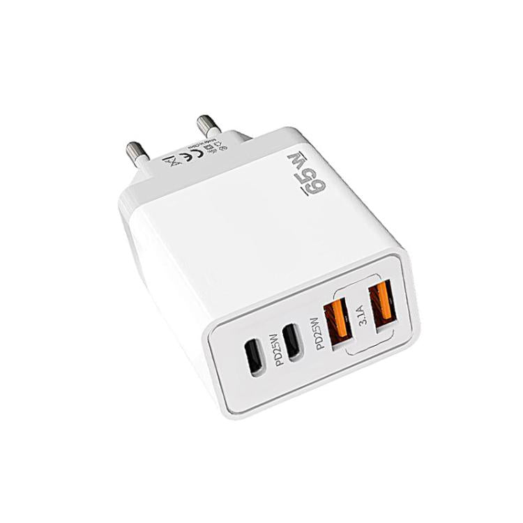 TE-PD44 Dual USB-A Dual Type-C 4-port Mobile Phone Charger EU Plug - USB Charger by buy2fix | Online Shopping UK | buy2fix