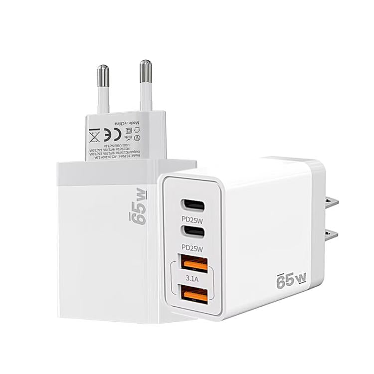 TE-PD44 Dual USB-A Dual Type-C 4-port Mobile Phone Charger EU Plug - USB Charger by buy2fix | Online Shopping UK | buy2fix