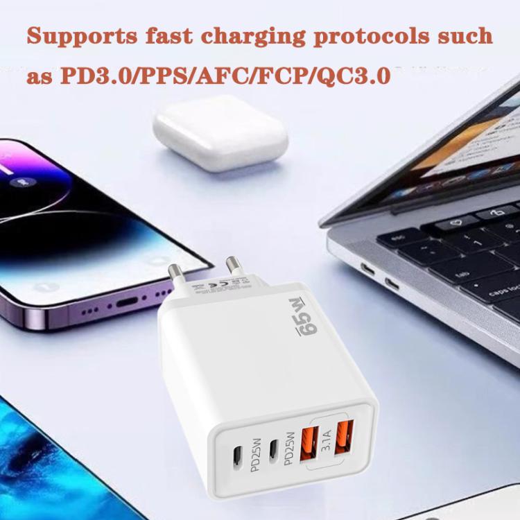 TE-PD44 Dual USB-A Dual Type-C 4-port Mobile Phone Charger US Plug - USB Charger by buy2fix | Online Shopping UK | buy2fix