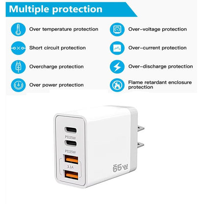 TE-PD44 Dual USB-A Dual Type-C 4-port Mobile Phone Charger EU Plug - USB Charger by buy2fix | Online Shopping UK | buy2fix