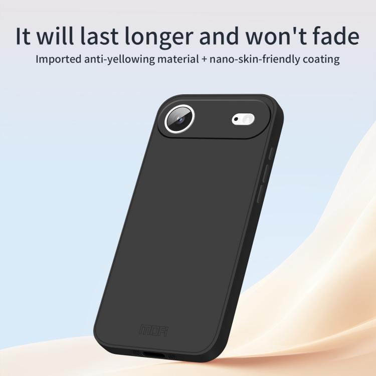 For iPhone 17 Air MOFI Caring Soft Shell Liquid Silicone Skin Feel Phone Case(Black) - iPhone 17 Air Cases by MOFI | Online Shopping UK | buy2fix