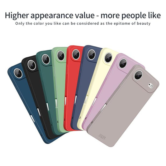 For iPhone 17 Air MOFI Caring Soft Shell Liquid Silicone Skin Feel Phone Case(Grayish Blue) - iPhone 17 Air Cases by MOFI | Online Shopping UK | buy2fix