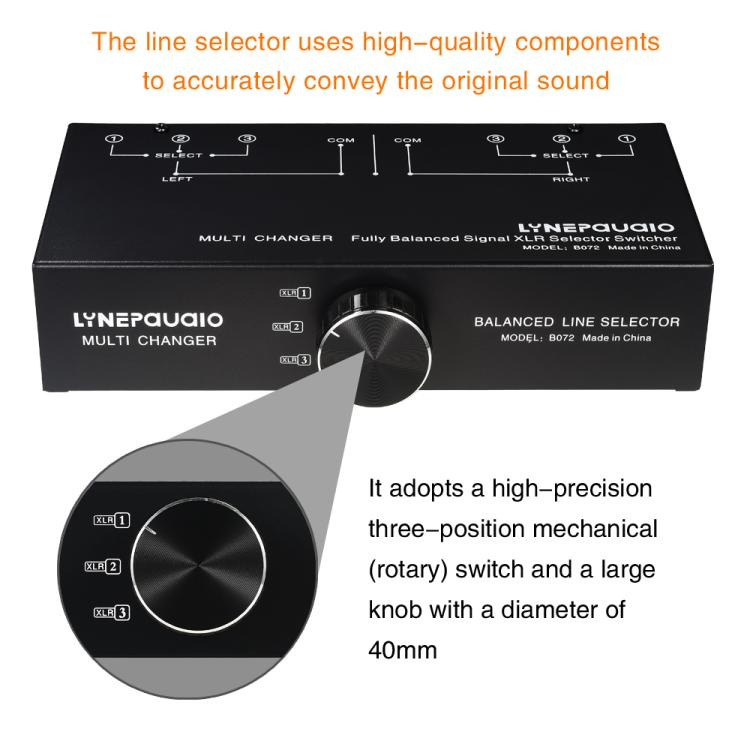 B072 3 Input 1 Output Fully Balanced Signal Selector 3-Channel Balanced Line Selector, No Need For External Power Supply Lossless Switching -  by buy2fix | Online Shopping UK | buy2fix