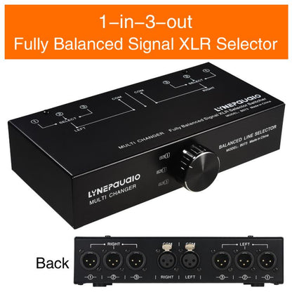 B073 1 Input 3 Output Fully Balanced Signal Selector 3-Channel Balanced Line Selector, No Need For External Power Supply Lossless Switching -  by buy2fix | Online Shopping UK | buy2fix