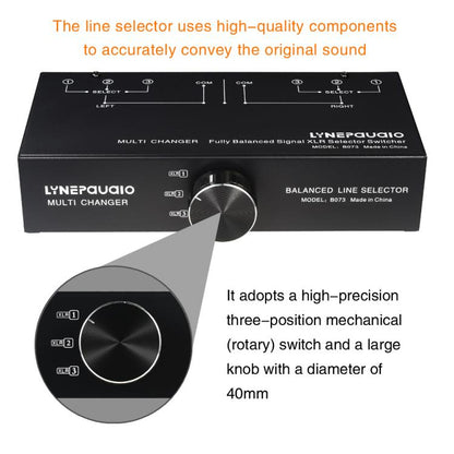 B073 1 Input 3 Output Fully Balanced Signal Selector 3-Channel Balanced Line Selector, No Need For External Power Supply Lossless Switching -  by buy2fix | Online Shopping UK | buy2fix
