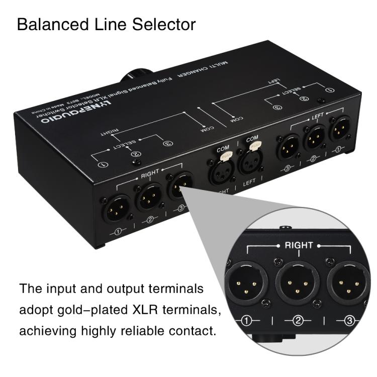B073 1 Input 3 Output Fully Balanced Signal Selector 3-Channel Balanced Line Selector, No Need For External Power Supply Lossless Switching -  by buy2fix | Online Shopping UK | buy2fix