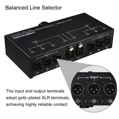 B073 1 Input 3 Output Fully Balanced Signal Selector 3-Channel Balanced Line Selector, No Need For External Power Supply Lossless Switching -  by buy2fix | Online Shopping UK | buy2fix
