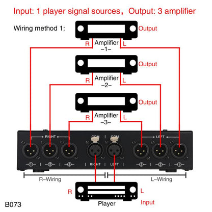 B073 1 Input 3 Output Fully Balanced Signal Selector 3-Channel Balanced Line Selector, No Need For External Power Supply Lossless Switching -  by buy2fix | Online Shopping UK | buy2fix