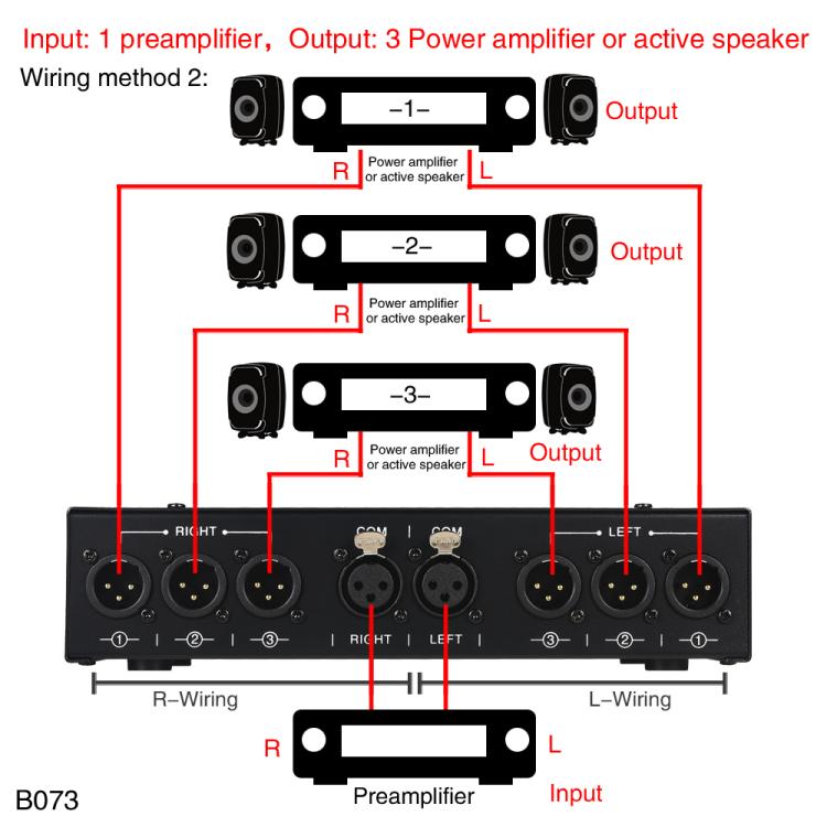 B073 1 Input 3 Output Fully Balanced Signal Selector 3-Channel Balanced Line Selector, No Need For External Power Supply Lossless Switching -  by buy2fix | Online Shopping UK | buy2fix