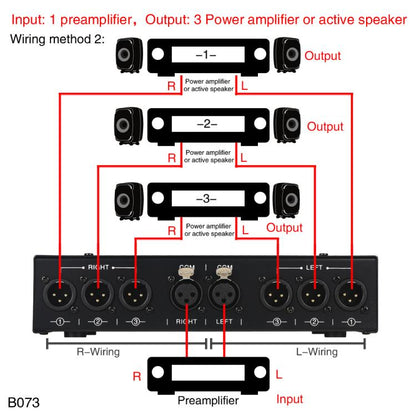 B073 1 Input 3 Output Fully Balanced Signal Selector 3-Channel Balanced Line Selector, No Need For External Power Supply Lossless Switching -  by buy2fix | Online Shopping UK | buy2fix