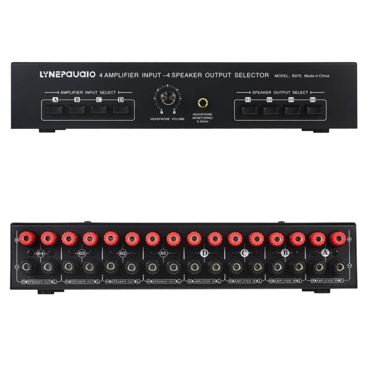 B075 4 Input 4 Ooutput Power Amplifier Speaker Selector Switcher,  300W Sound Quality Per Channel No Loss -  by buy2fix | Online Shopping UK | buy2fix
