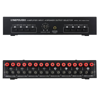 B075 4 Input 4 Ooutput Power Amplifier Speaker Selector Switcher,  300W Sound Quality Per Channel No Loss -  by buy2fix | Online Shopping UK | buy2fix